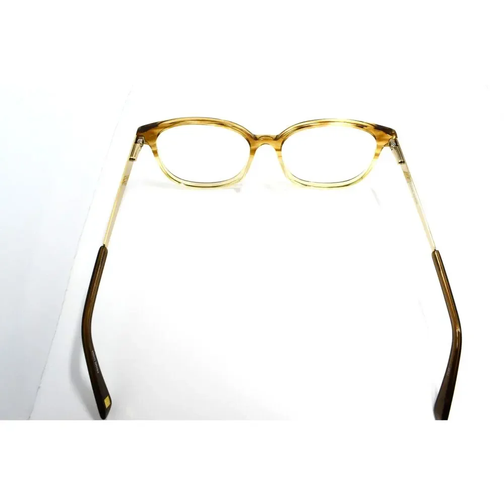 Anne Klein Translucent Honey Amber Round Acetate Glasses